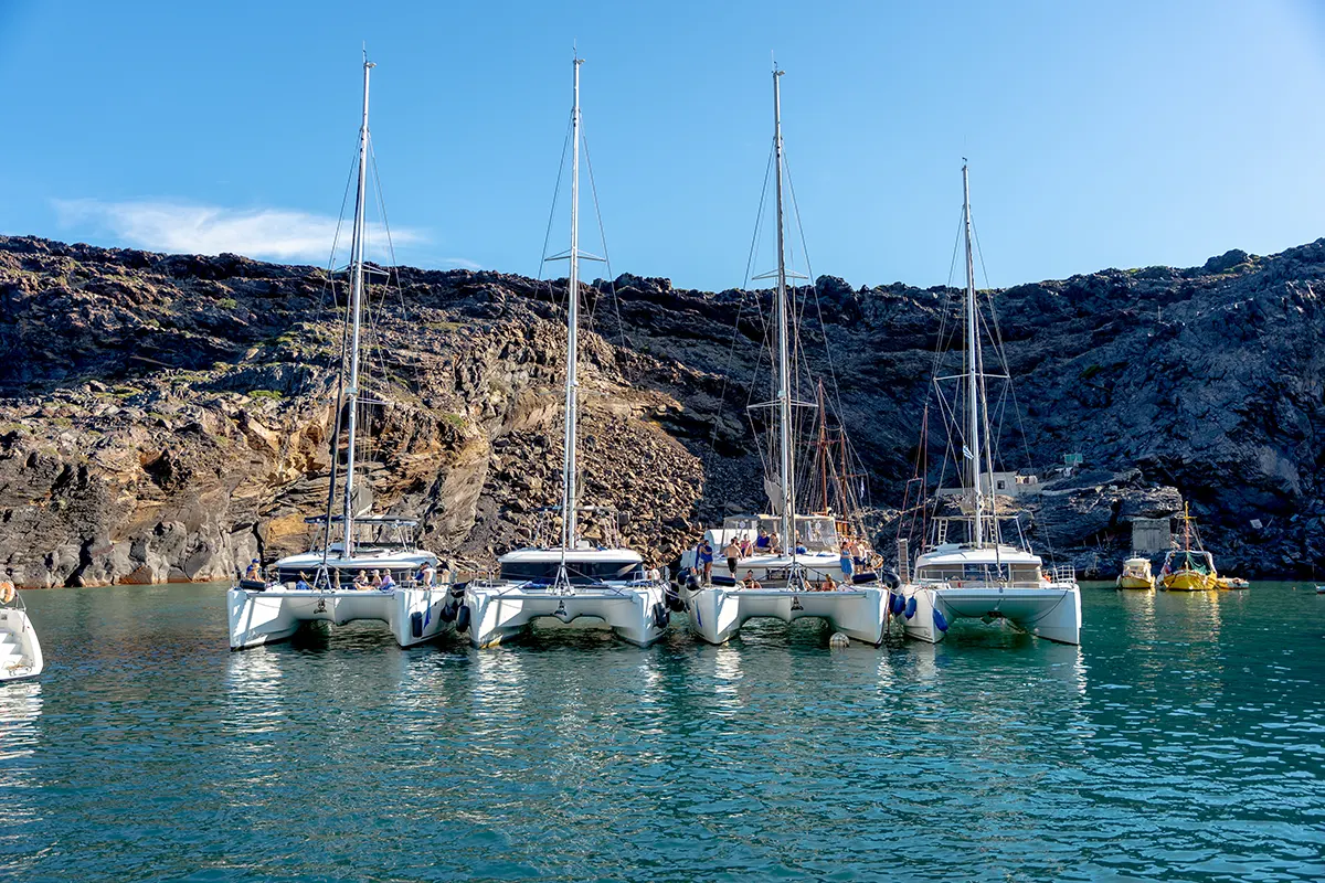 Bachelor party cruise Santorini catamaran