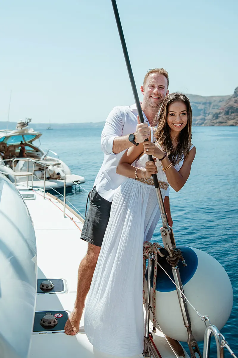 Wedding on catamaran Santorini