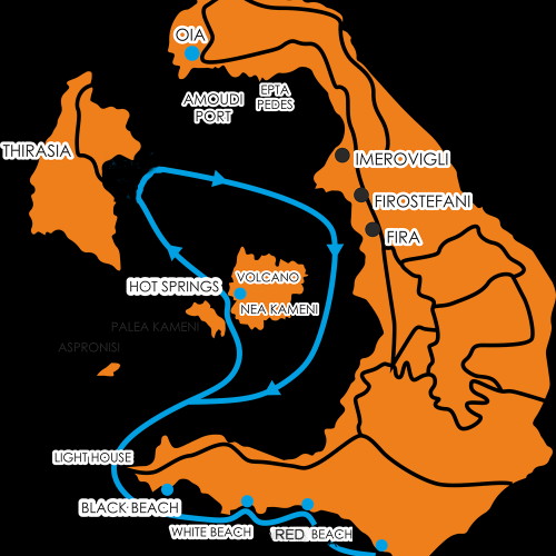 santorini catamaran itinerary