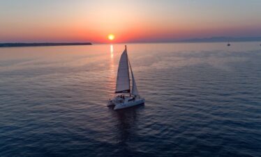 Sunset Santorini catamaran cruise
