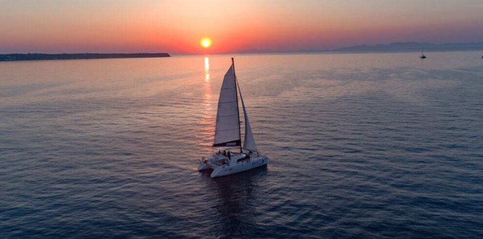 Sunset Santorini catamaran cruise